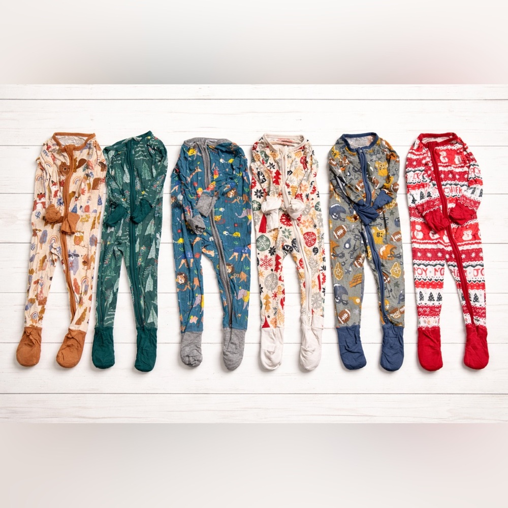 Little Sleepies Kids Pajamas - Teal, Blue, Red, Gray, White
